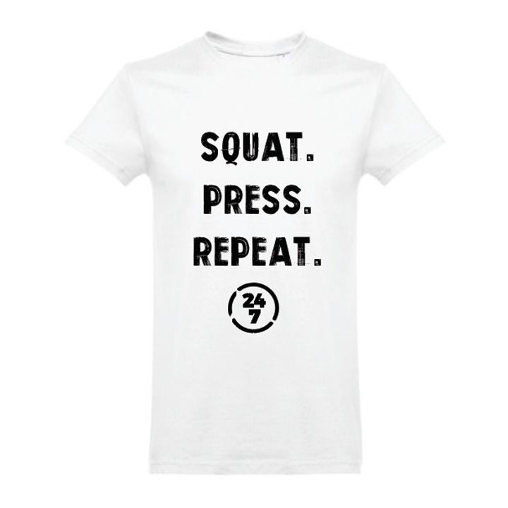 “Squat. Press. Repeat.” T-Shirt